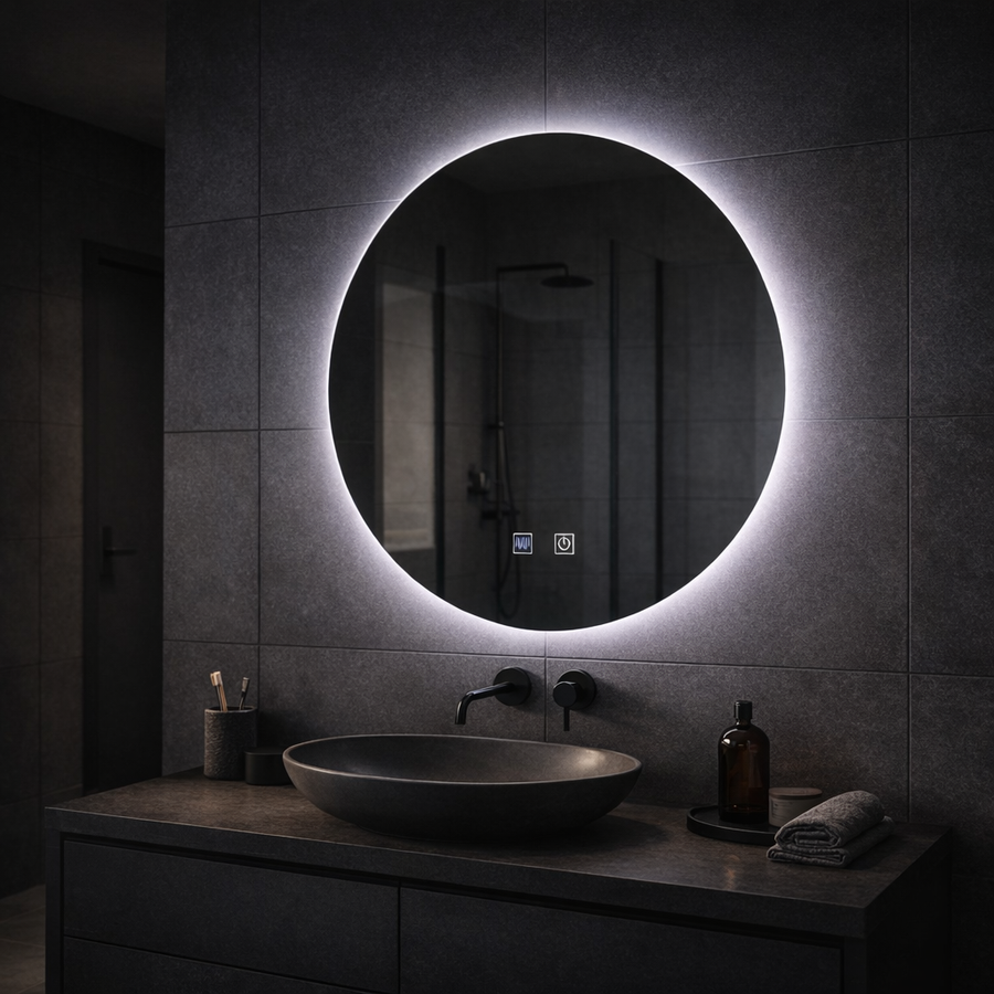 Okrúhle LED zrkadlo, 70cm, Isolda, Touch, Demister systém