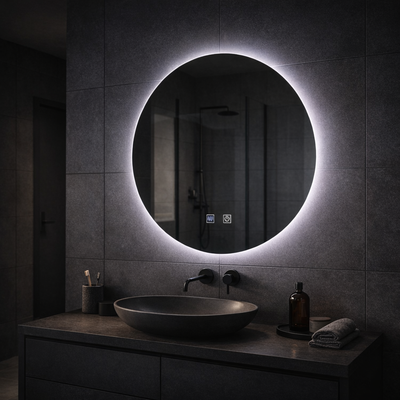 Okrúhle LED zrkadlo, 70cm, Isolda, Touch, Demister systém