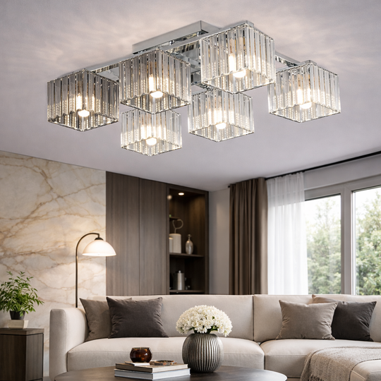 Gruzínsky luster, LC115/6, 6x E27, chróm, kovové Klasické lustre Predvolený názov Alessandro Design