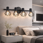 Luster s tienidlom, GRACIE, LC365/4BK, diamant, 4xE14, čierny, kov