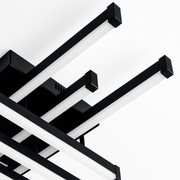 LED luster s diaľkovým ovládaním LINEX, 63W, 6 prvkov, lineárny, studené/teplé/neutrálne svetlo, stmievateľné, čierny