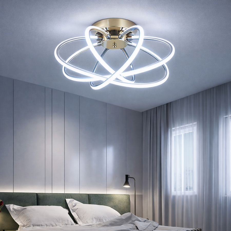 LED luster s diaľkovým ovládaním LT770/500GD, 45W, teplé/studené/neutrálne svetlo 3000K/4000K/6000K, stmievateľné, aurium metal
