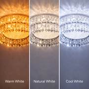 LED luster LLC130/1CH, krištáľ a kov, 31W, 1 kruh, stmievateľné, nastaviteľná výška, studené/teplé/neutrálne svetlo, luxusné osvetlenie