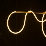 DIVINO Zlatý LED luster 96W s flexibilnou silikónovou trubicou, 150cm - Nastaviteľné svetlo 3000K/4000K/6000K