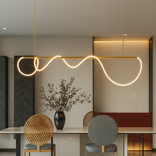 DIVINO LED luster s flexibilnou silikónovou trubicou - 62W, nastaviteľné svetlo, zlatý