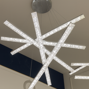 Závesný LED luster s diaľkovým ovládaním a krištáľom LIBORIA 64W, studené/teplé/neutrálne svetlo, stmievateľné, lesklý chróm