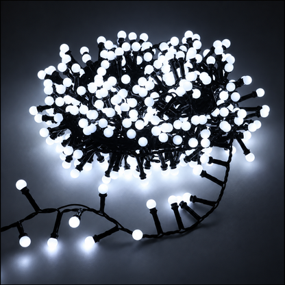 Lineárny vianočný typ inštalácie Mini glóbusy, studené svetlo, 1000 cm, 300 LED, IP44