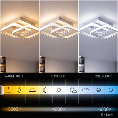 VERTEX Matrix LED luster, prekrývajúce sa diamanty, kovové rámy, 11W, 2 diamanty, studené/teplé/neutrálne svetlo 3000K/4000K/6000K, biely