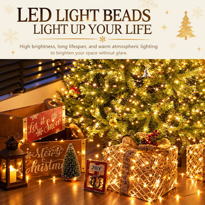 Lineárna vianočná inštalácia so strieborným drôtom, teplé svetlo, 1000 cm, 100 LED