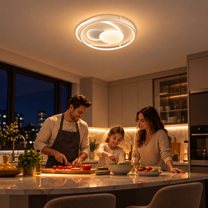 ISTARAVSHAN LED luster s diaľkovým ovládaním, oválny tvar, 85W, studené/teplé/neutrálne svetlo, stmievateľné, biela