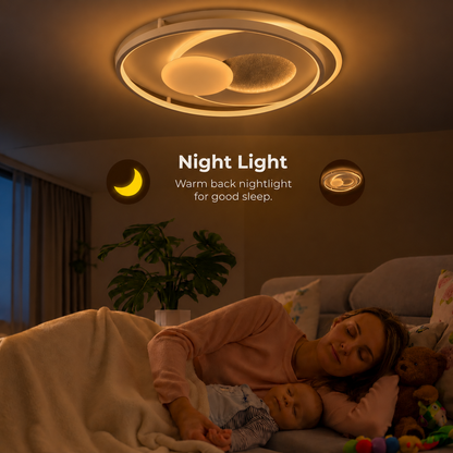 LED luster s diaľkovým ovládaním ISTARAVSHAN, okrúhly tvar, 86W, studené/teplé/neutrálne svetlo, stmievateľné, biela