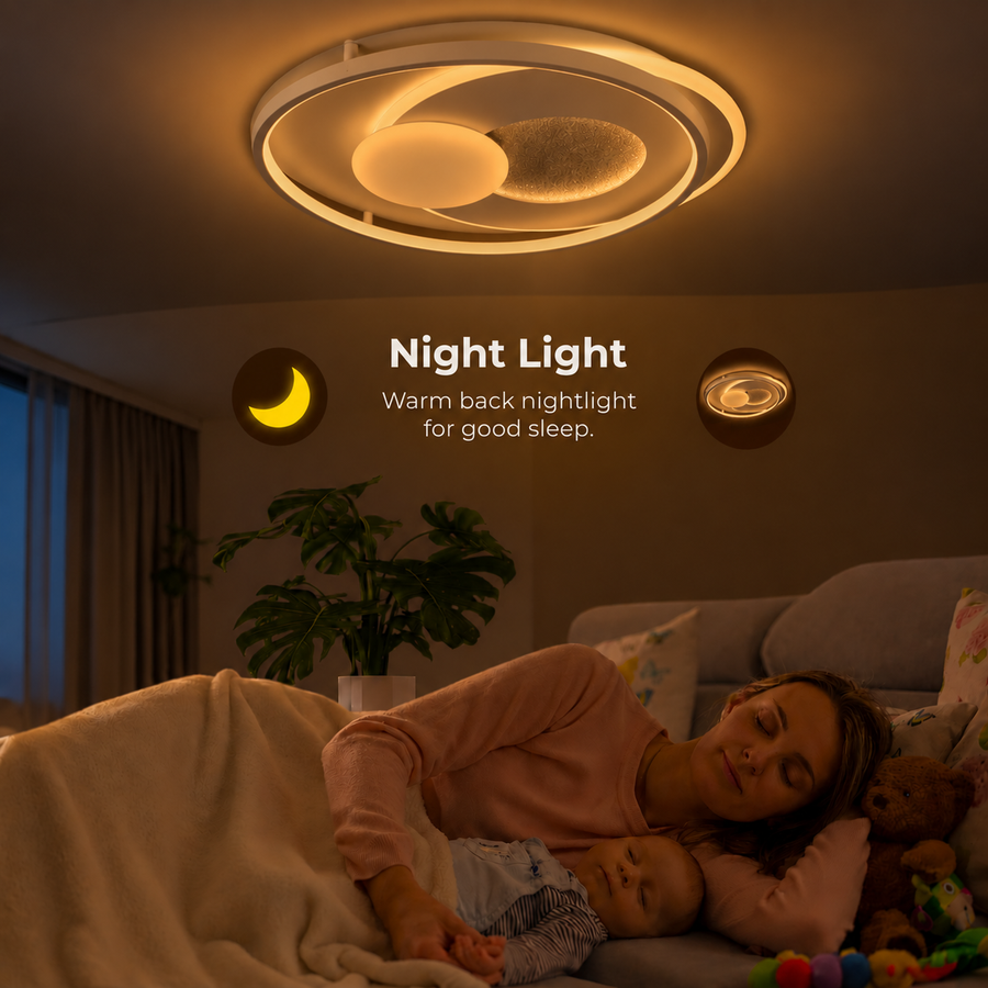 LED luster s diaľkovým ovládaním ISTARAVSHAN, okrúhly tvar, 86W, studené/teplé/neutrálne svetlo, stmievateľné, biela