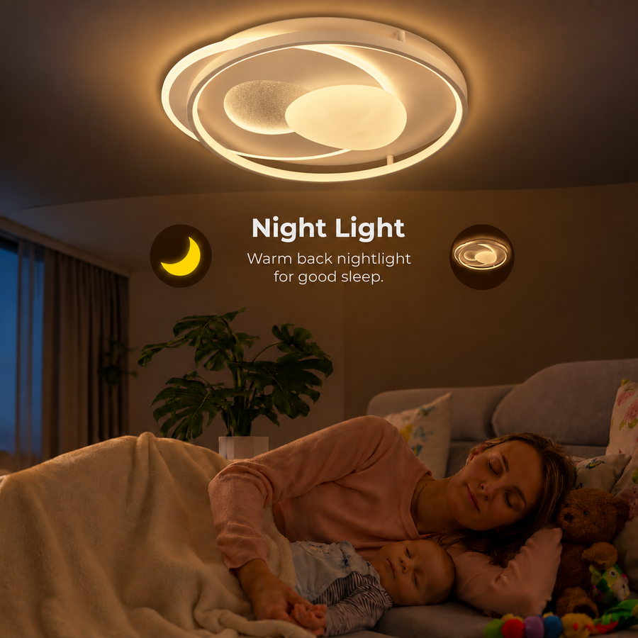 ISTARAVSHAN LED luster s diaľkovým ovládaním, oválny tvar, 85W, studené/teplé/neutrálne svetlo, stmievateľné, biela