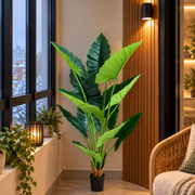 Umelá rastlina typ Alocasia, 12 listov, 150 cm, zelená