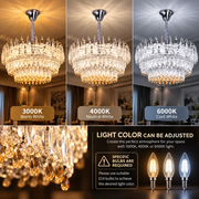 Krištáľový luster MAJESTIC Magno 15x E14, priemer 60cm, lesklý chróm, nastaviteľná výška