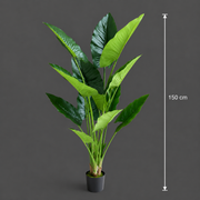 Decorațiune Alocasia, 12 frunze, Plastic, 150 cm, Verde