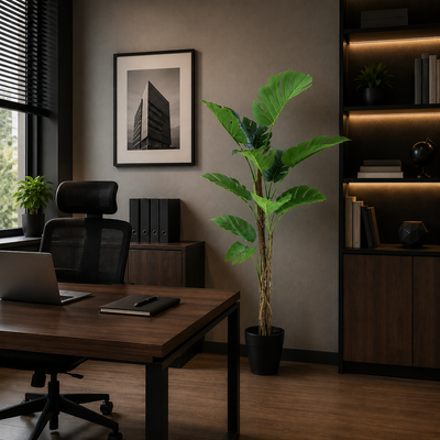 Plantă Artificială Tip Monstera Deliciosa, 11 frunze, 160 cm, Verde