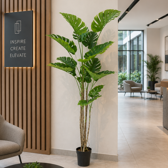 Typ umelej rastliny Monstera Deliciosa, 12 listov, 190 cm, zelená