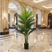 Decorațiune Palmier Areca, Plastic, 25 frunze, 190 cm, Verde