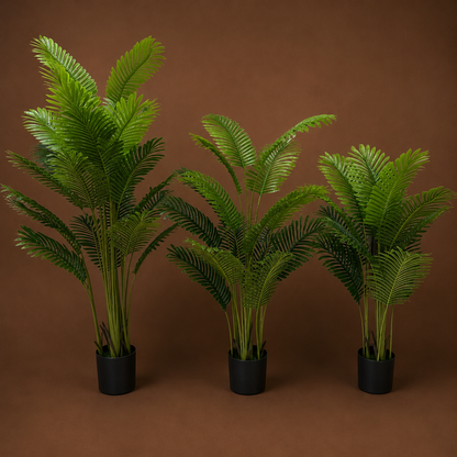 Decorațiune Palmier Kentia, Plastic, 12 frunze, 120 cm, Verde