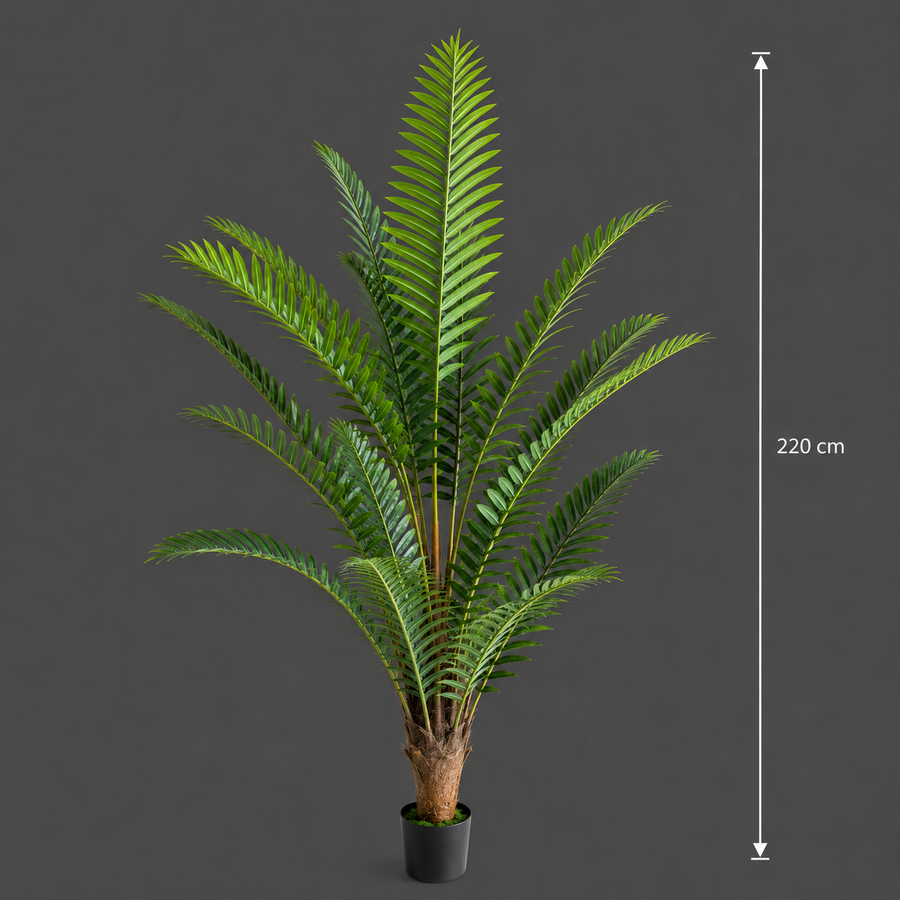 Decorațiune Roystonea Regia, 220 cm, 18 frunze, Verde