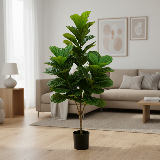 Planta Artificială Copac Tip Smochin, 3 brate, 160 cm, Verde, cu Ghiveci