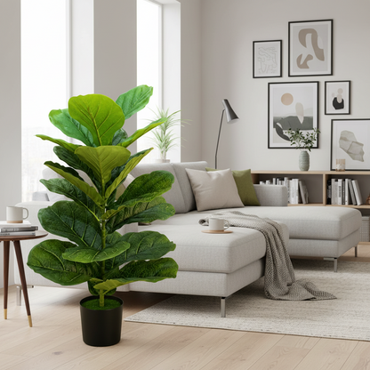 Decorațiune Smochin, Plastic, 70 cm, Verde