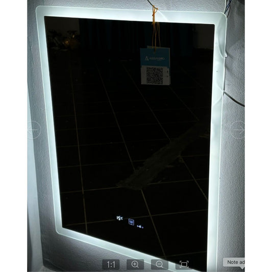 Obdĺžnikové LED zrkadlo 50x70cm Zampa Sensor Motionglow Marcello Clock Defrition System a Smoteble Therometer