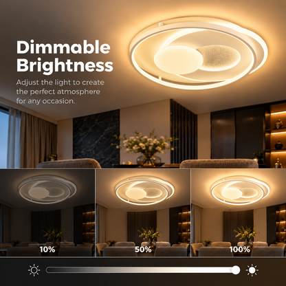 LED luster s diaľkovým ovládaním ISTARAVSHAN, okrúhly tvar, 86W, studené/teplé/neutrálne svetlo, stmievateľné, biela