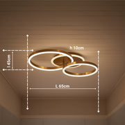 LED luster s diaľkovým ovládaním RINOVA 66W, 2 kruhy, studené/teplé/neutrálne svetlo, stmievateľné, lesklé zlato