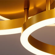 LED luster s diaľkovým ovládaním RINOVA 66W, 2 kruhy, studené/teplé/neutrálne svetlo, stmievateľné, lesklé zlato