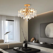 Fiamma krištáľový luster, 6x E14, priemer 45 cm, zlato, kov a krištáľ