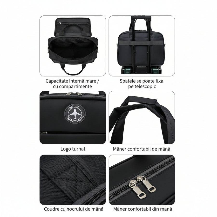 Geantă business laptop ASTANA, 40x20x30cm, Oxford, Negru