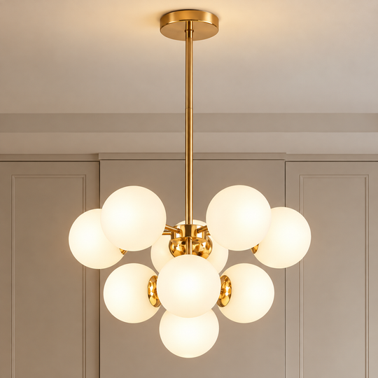 Luster ORBS Magno, 54cm, 9xE27, glóbusy, zlato