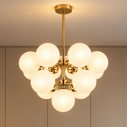 Luster ORBS Magno Classic, 56cm, 13xE27, glóbusy, zlatý