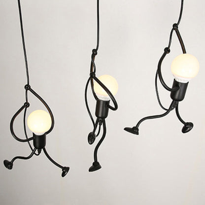 MODERNÝ luster, Kyvadlový typ, FANTASIA, Figúrka, 3xE27, Nastaviteľná výška, Čierny