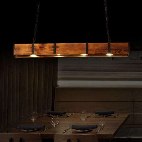Vintage LED luster LV565/4, 12W, 3000K, Rustikálna stodola, Drevo a kov, 100 cm, Žlté Vintage Lustre Predvolený názov Alessandro Design