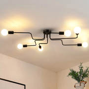 Modernistický luster Hexa 6, 6x E27, čierny, moderný dizajn
