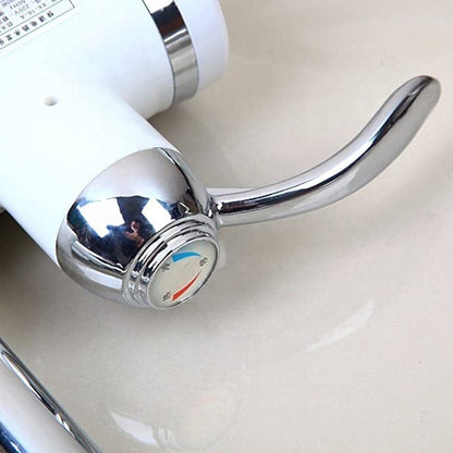 Elektrický kohútik s okamžitým ohrevom vody, displejom teploty LED, vodorovne s umývadlom/vaňou, 3000 W energia, horúca voda 30 ° C-60 ° C, biela, Z007XDT