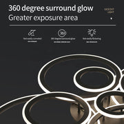 LED luster s diaľkovým ovládaním BETTY 41W, 3 kruhy, studené/teplé/neutrálne svetlo, stmievateľné, čierny