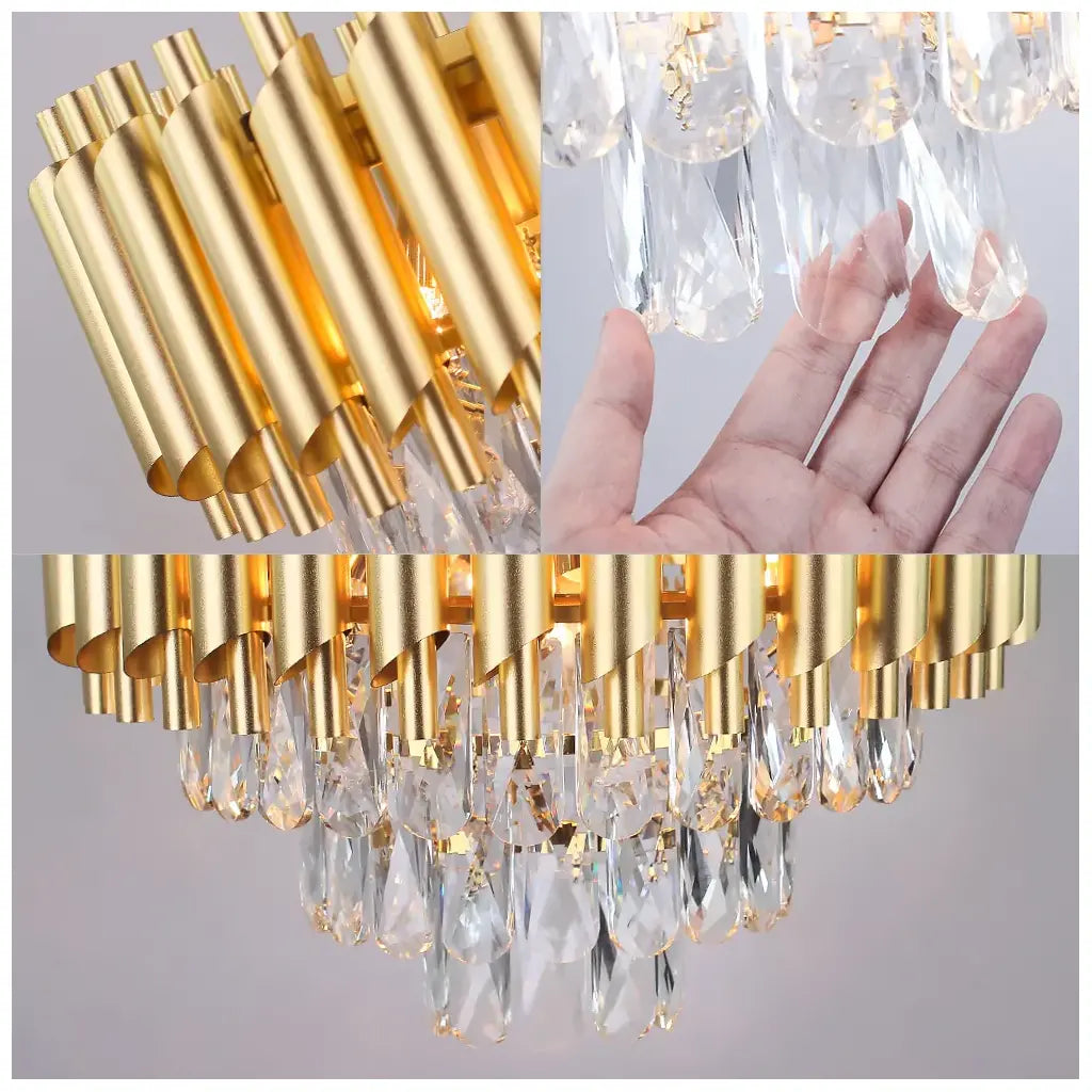 Crystal Luster Versailles petito 3xe14, priemer 30 cm, zlato, nastaviteľná výška
