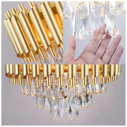 Crystal Luster Versailles petito 3xe14, priemer 30 cm, zlato, nastaviteľná výška