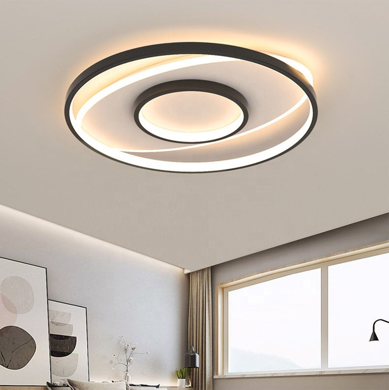 LED luster s figurato diaľkovým ovládaním, 120 W, 3 kruhy, studené/horúce/neutrálne svetlo, nestabilné, čierne