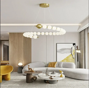 Lustra zavesená LED Acril Aurelia s diaľkovým ovládaním, DAVABLE, 3000K/4000K/6000K, zlato, kov a akryl