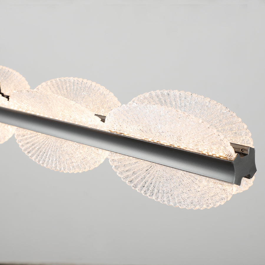Závesný LED luster s diaľkovým ovládaním ISOTTA 105W, Studené/Teplé/Neutrálne svetlo 3000K/4000K/6000K, Stmievateľné, Nastaviteľná výška, Čierna a Strieborná, Kov a Krištáľ