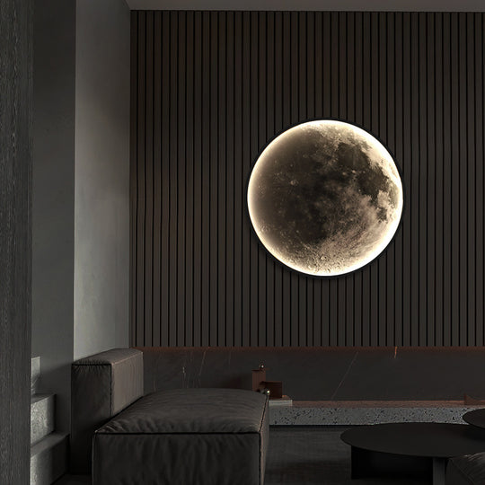 Dekoratívne LED nástenné svietidlo s diaľkovým ovládaním, Luna 34W Priemer 50CM Teplé svetlo Neutrálne Studené 3000/4000/6000K LED lustre s diaľkovým ovládaním Predvolený názov Alessandro Design