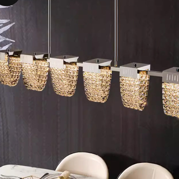 LED luster LLC130/1CH, krištáľ a kov, 31W, 1 kruh, stmievateľné, nastaviteľná výška, studené/teplé/neutrálne svetlo, luxusné osvetlenie