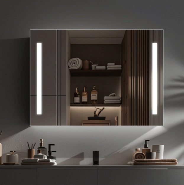 Theresa Wardrobe s LED zrkadlom DBP125 100x70 šedá
