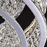 LED luster LLC130/1CH, krištáľ a kov, 31W, 1 kruh, stmievateľné, nastaviteľná výška, studené/teplé/neutrálne svetlo, luxusné osvetlenie