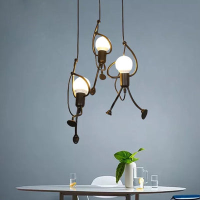 MODERNÝ luster, Kyvadlový typ, FANTASIA, Figúrka, 3xE27, Nastaviteľná výška, Čierny